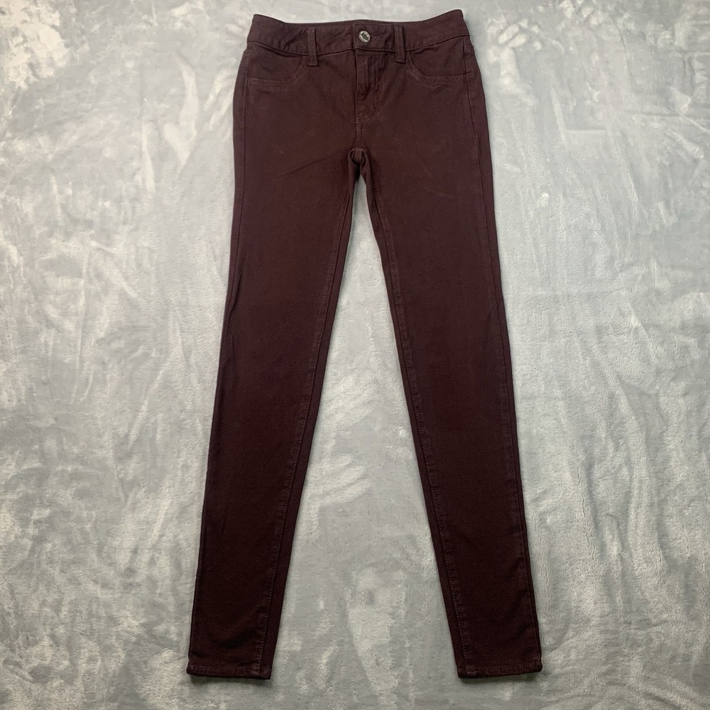 American Eagle Jegging Jeans Women's Size 0 Regular Dark Red‎ Maroon Stretch